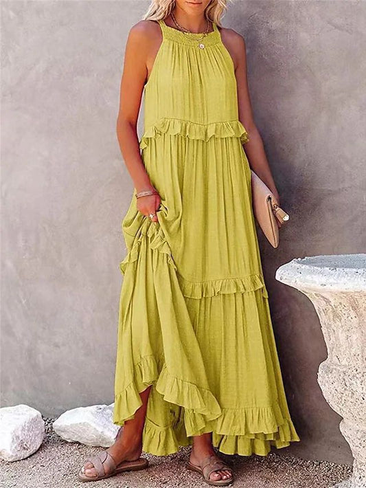 MARCELINE | Ruffle Maxi Jurk – Luchtige Zomerjurk met Volants