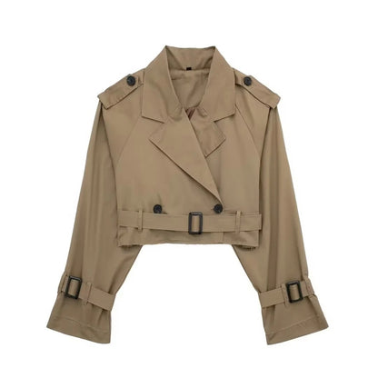 MAYA | Cropped Trenchcoat Beige – Modern, Chic & Onmisbaar in Jouw Garderobe