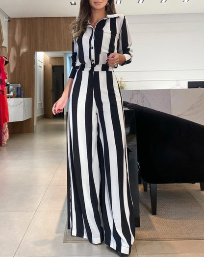 ESTELLA | Gestreepte Jumpsuit Dames - Zwart-Wit Jumpsuit