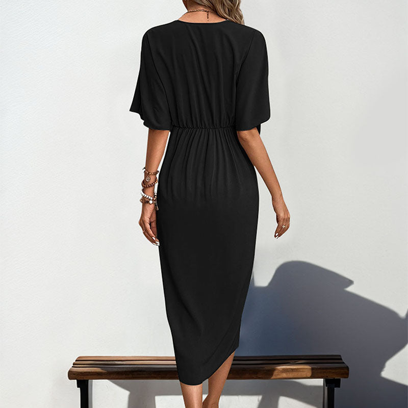 FAYZA | Drape Wrap Jurk – Elegante Simpliciteit voor Elke Gelegenheid