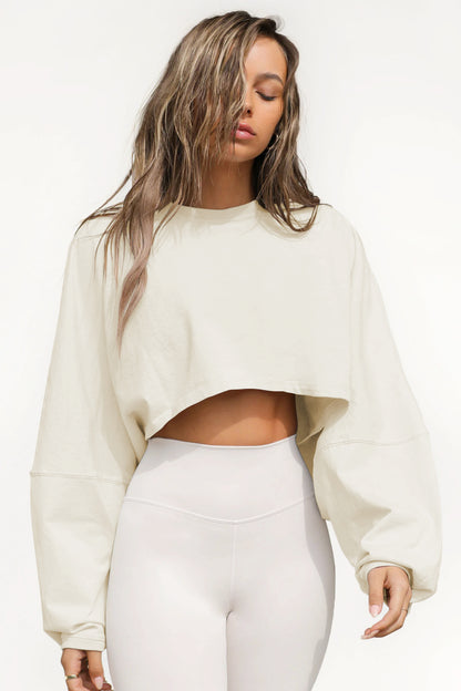 DYANA | Cropped Lounge Sweater – Oversized Trui met Raw Edge