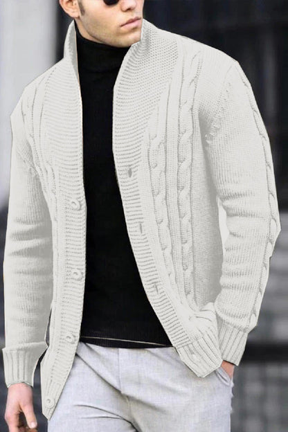 JAX | Heren Gebreid Cardigan met Kabelpatroon – Stijlvol en Comfortabel