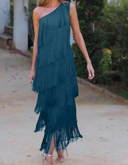 LANZA | Fringe Jurk – Flowy Feestjurk vol Beweging & Glamour