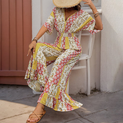 ANNIA | Boho Jumpsuit met Bloemenprint – Comfort & Karakter