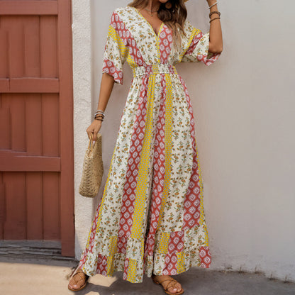 ANNIA | Boho Jumpsuit met Bloemenprint – Comfort & Karakter