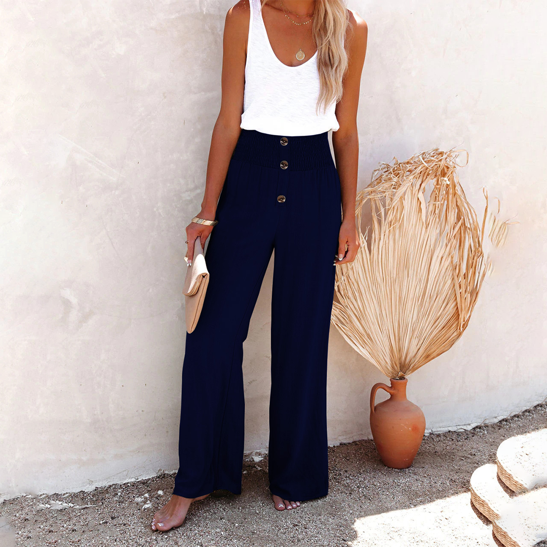 FLORENCE | Luchtige Knoopdetail Broek – Comfort & Stijl in Één