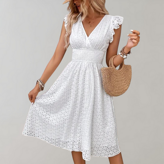 HÉLÈNE | De Perfecte Witte Zomerjurk voor Elegantie en Comfort