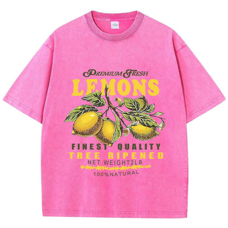 MYRA | T-shirt met Citroenprint – Premium Fresh Lemons