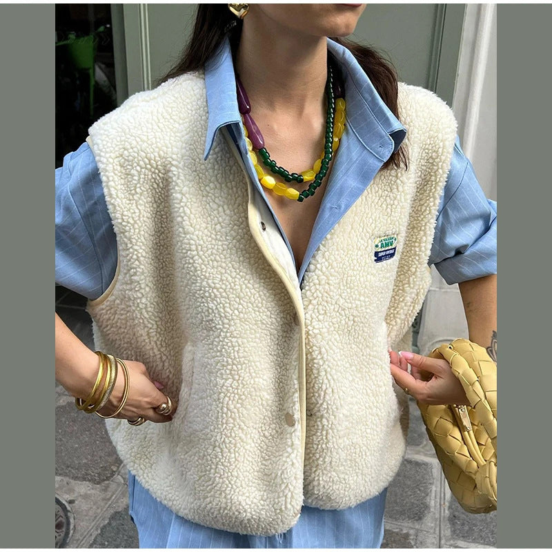 MERCEDES | Teddy Bodywarmer Dames – Fluffy Gilet voor de Wat Koudere Dagen