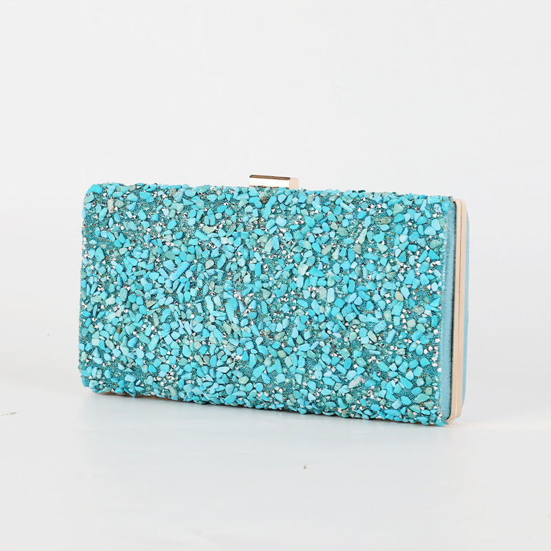 CASSY | Glinsterende Party Clutch – Luxe Handtas met Edelsteenlook