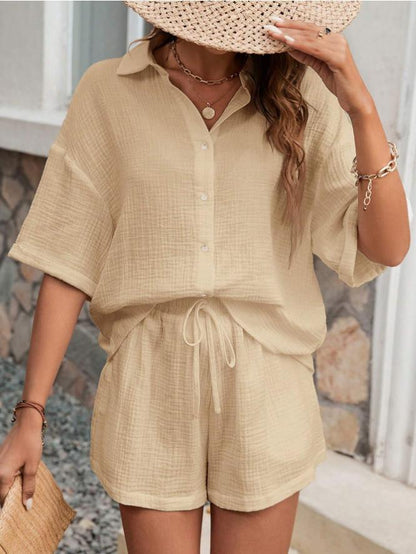 LISY | Zomerset met Knoopblouse & Shorts – Comfort & Stijl in Eén