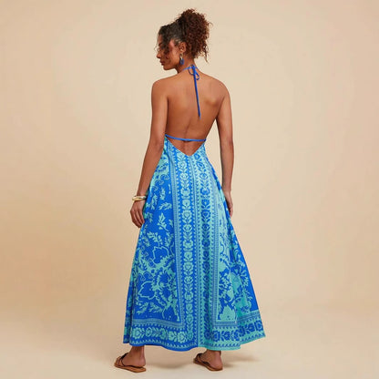 KORE | Halterjurk met Bloemenprint – Elegante Zomerse Umbrella Skirt
