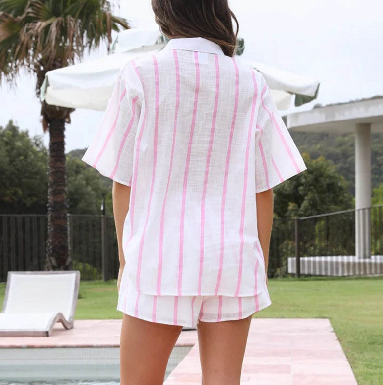 CLARICE | Gestreepte Linnen Set – Casual Zomers Comfort