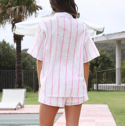 CLARICE | Gestreepte Linnen Set – Casual Zomers Comfort