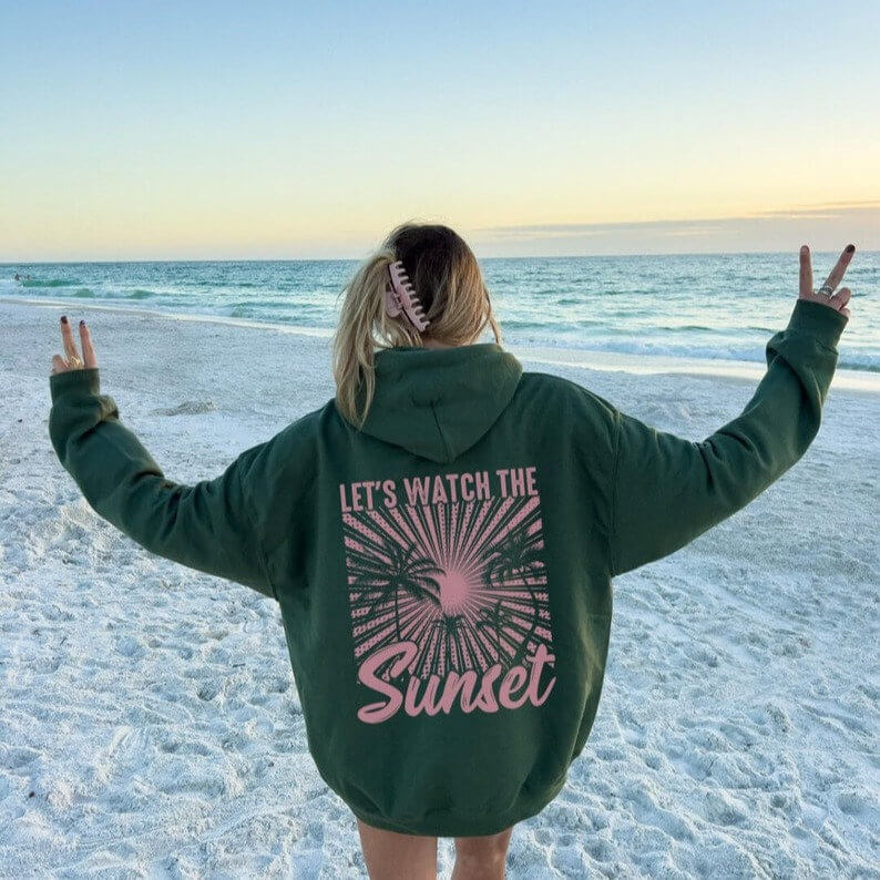 LIS | Zomer Hoodie Dames – “Happiness Comes in Waves” Surf Trui voor Frisse Avonden