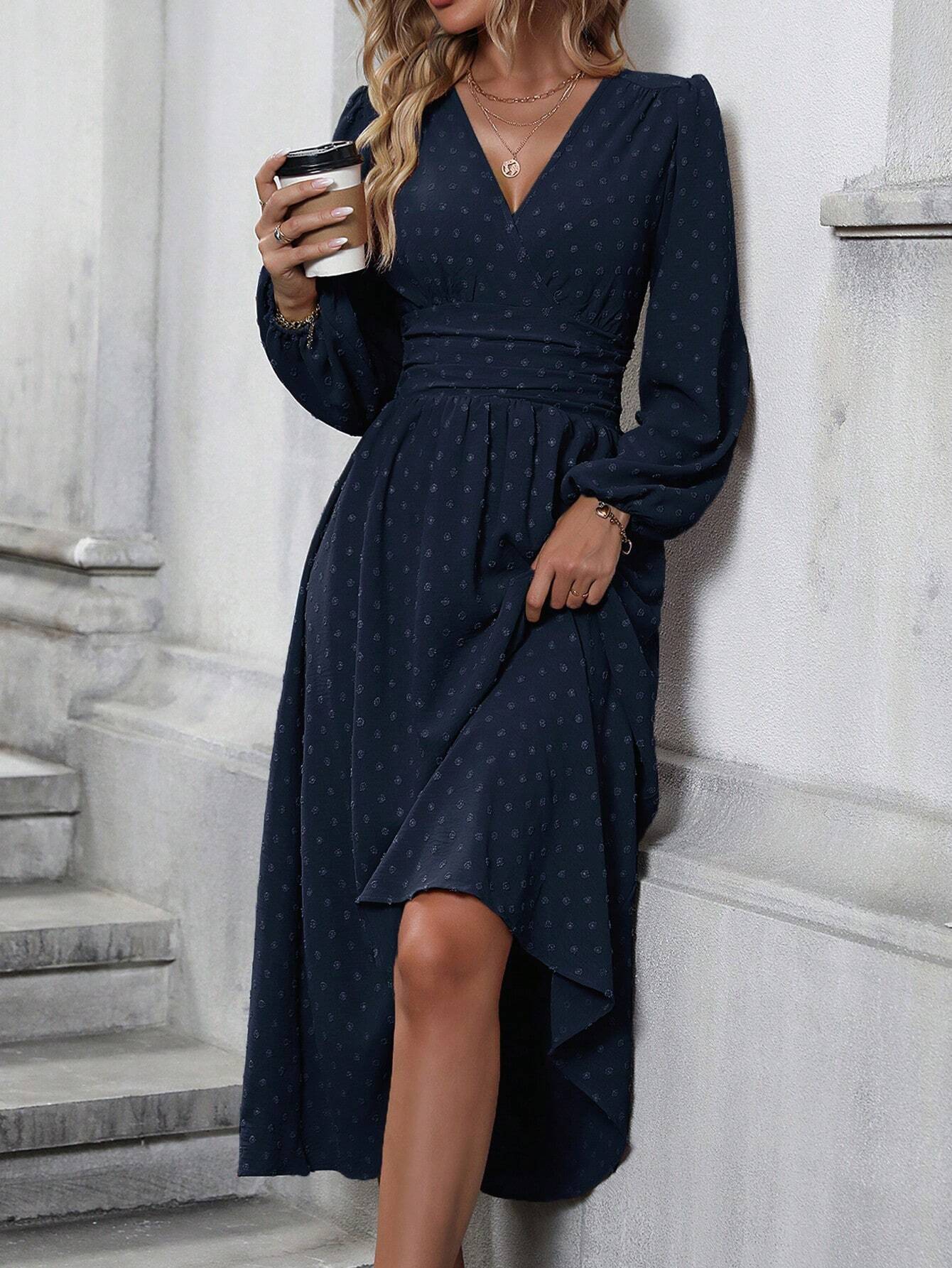 AMELIA | Midi-Jurk met Lange Mouwen – Elegant & Tijdloos
