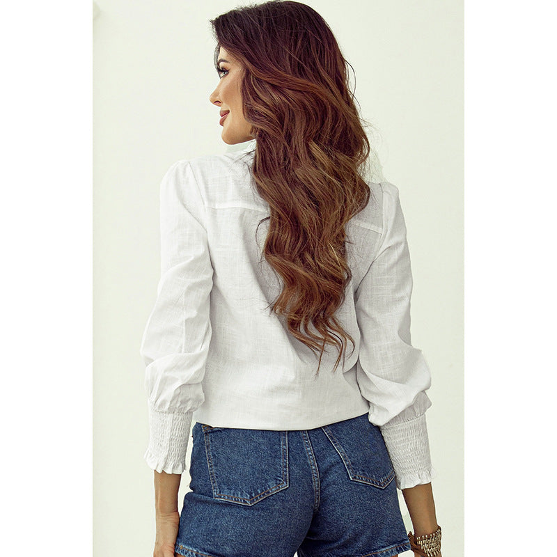 MARYLISE | Boho Borduurtop met Lange Mouwen – Elegante Look van Ademend Katoen