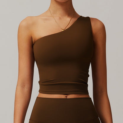 NIEN | Asymmetrische One Shoulder Sport Top Dames - Yoga Top