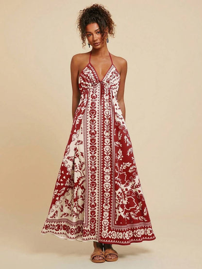 KORE | Halterjurk met Bloemenprint – Elegante Zomerse Umbrella Skirt