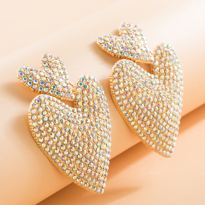 SERINE | Statement Strass Oorbellen in Hartvorm – Kleurrijk, Glamorous & Feestelijk
