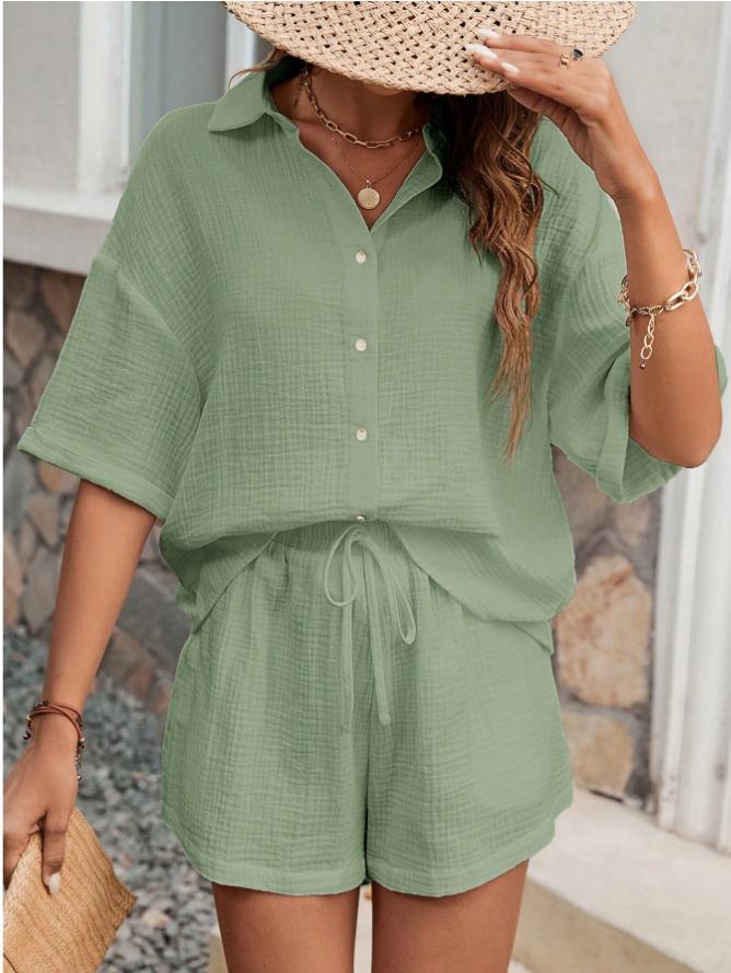 LISY | Zomerset met Knoopblouse & Shorts – Comfort & Stijl in Eén