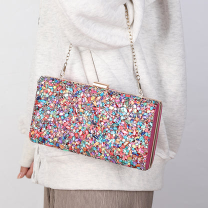 CASSY | Glinsterende Party Clutch – Luxe Handtas met Edelsteenlook