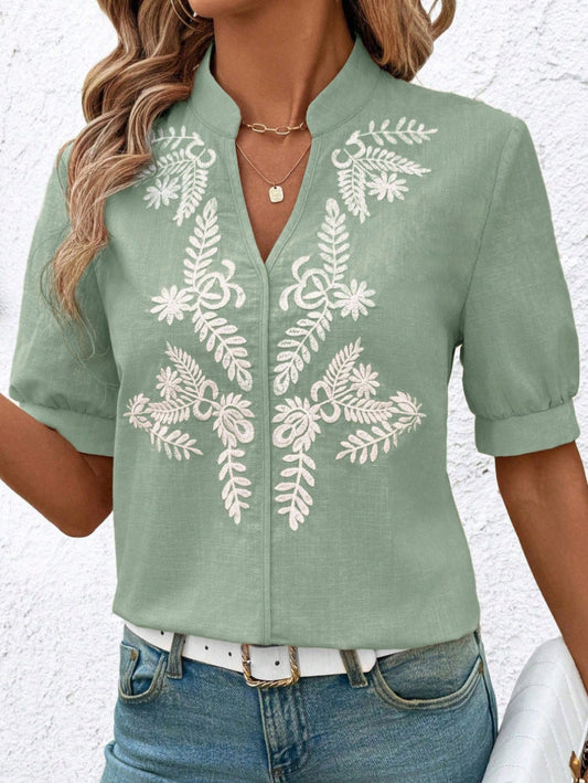 MARGO | Zomerse Katoenen Blouse met Borduursels – Elegante Boho Look