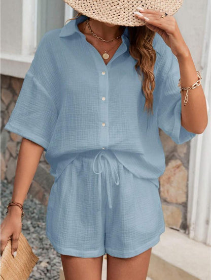 LISY | Zomerset met Knoopblouse & Shorts – Comfort & Stijl in Eén