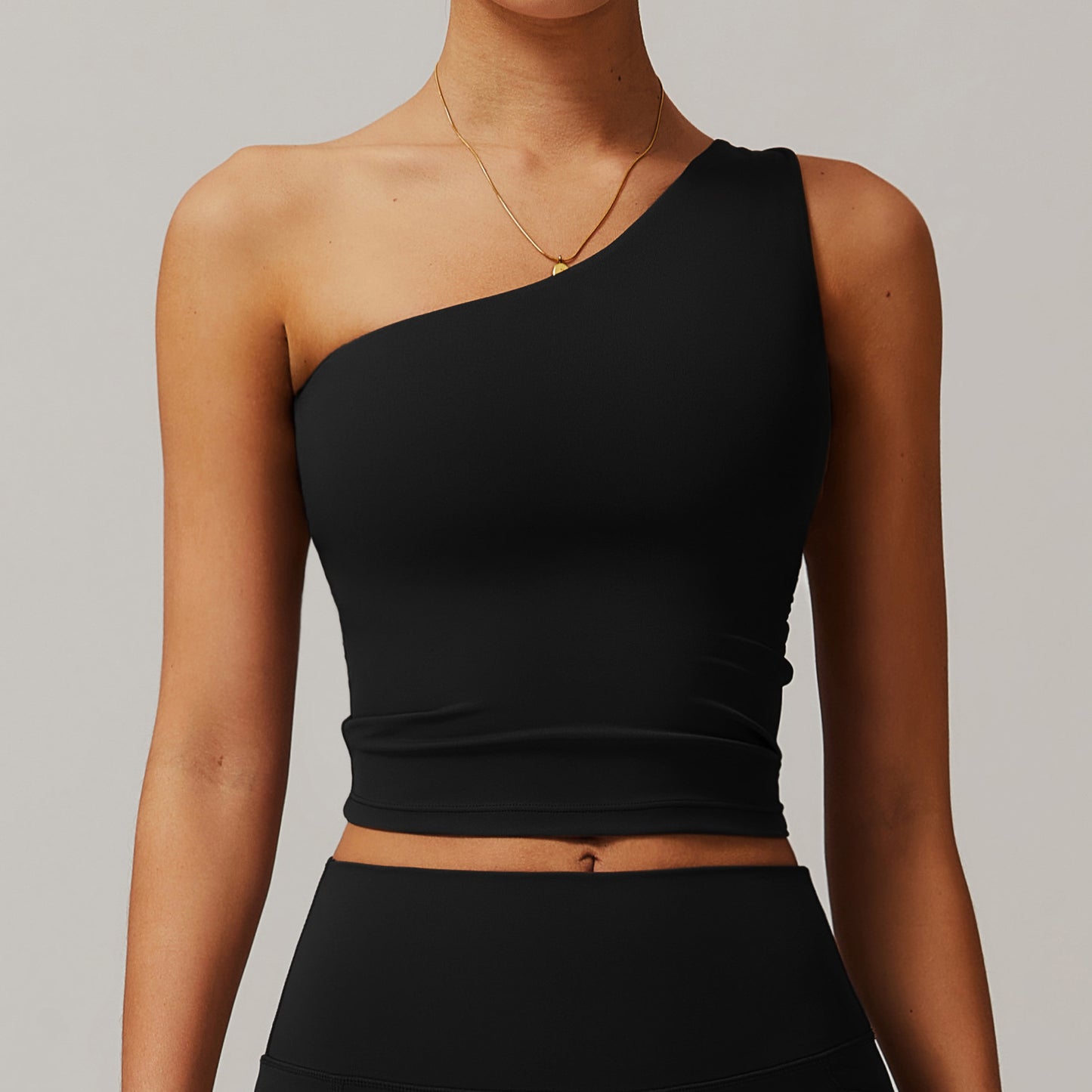 NIEN | Asymmetrische One Shoulder Sport Top Dames - Yoga Top