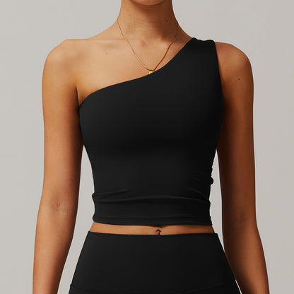 NIEN | Asymmetrische One Shoulder Sport Top Dames - Yoga Top