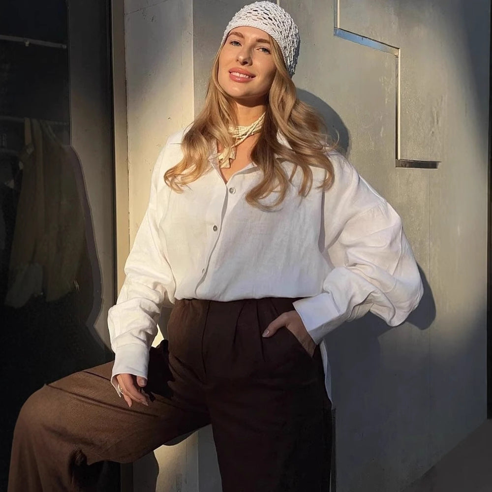 MAGALI | Luxe Linnen Look – Oversized Dames Blouse