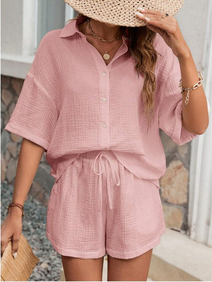 LISY | Zomerset met Knoopblouse & Shorts – Comfort & Stijl in Eén