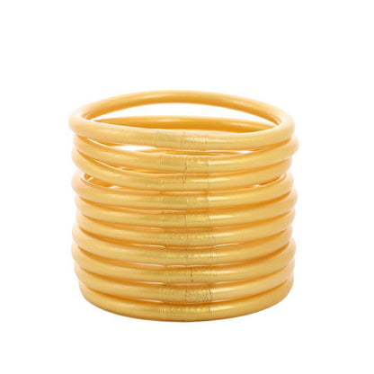 LIZZ | Gouden Bangle Armbanden Set – Siliconen Glamour