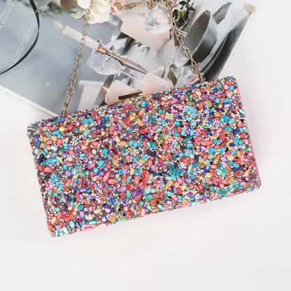 CASSY | Glinsterende Party Clutch – Luxe Handtas met Edelsteenlook