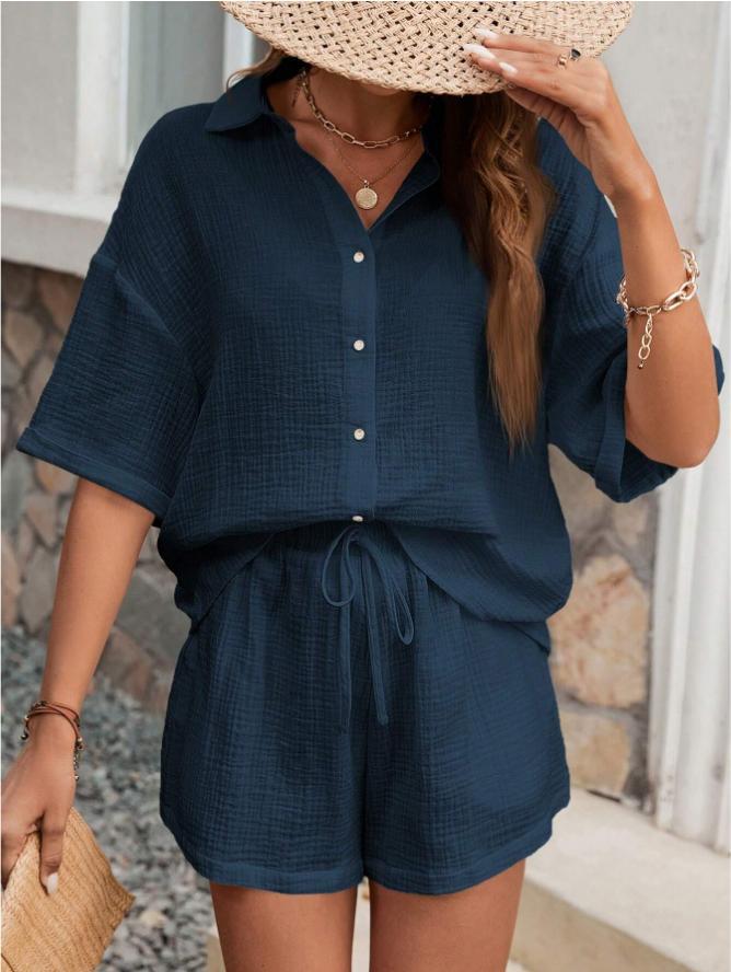 LISY | Zomerset met Knoopblouse & Shorts – Comfort & Stijl in Eén