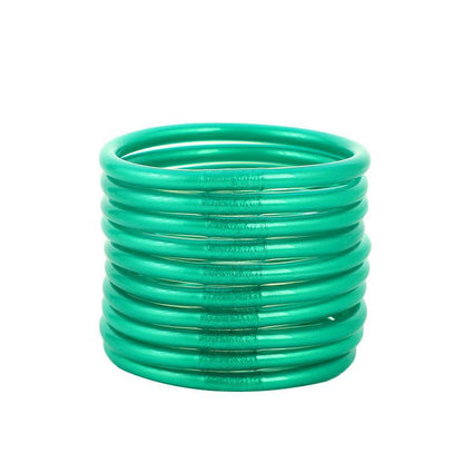 LIZZ | Gouden Bangle Armbanden Set – Siliconen Glamour