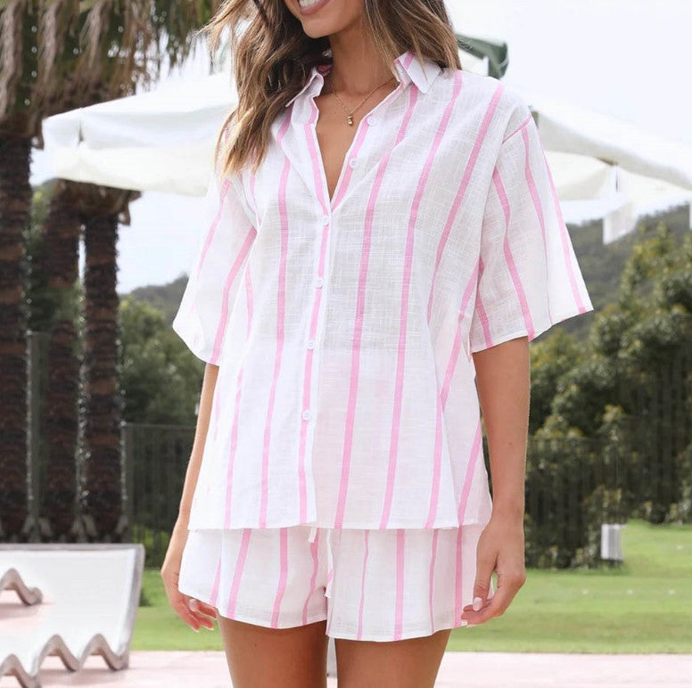 CLARICE | Gestreepte Linnen Set – Casual Zomers Comfort