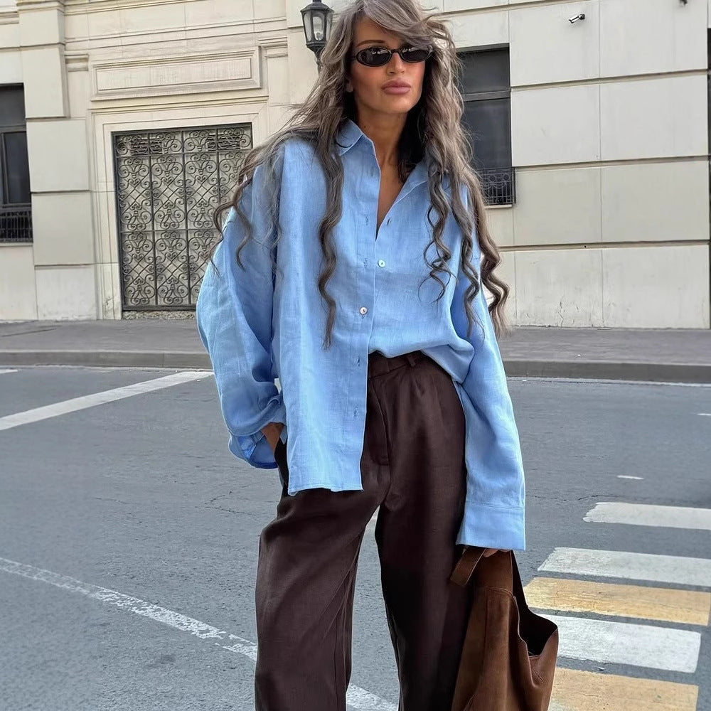MAGALI | Luxe Linnen Look – Oversized Dames Blouse