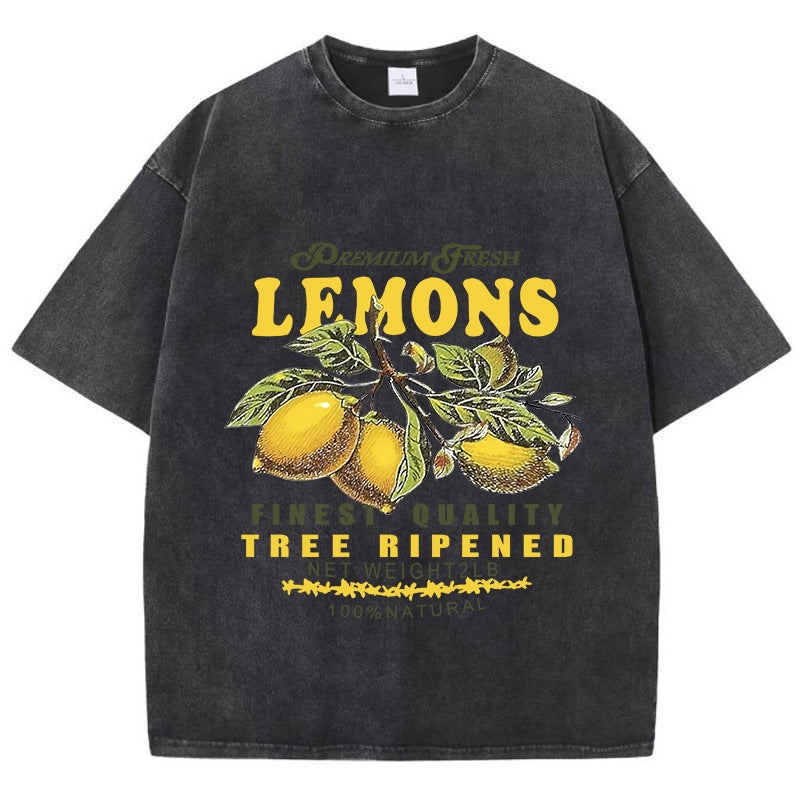 MYRA | T-shirt met Citroenprint – Premium Fresh Lemons