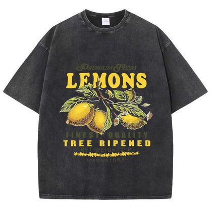 MYRA | T-shirt met Citroenprint – Premium Fresh Lemons