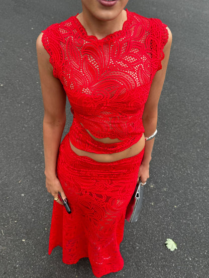 ROSIE | Red Lace Twee - Delige Set – Verleidelijk, Chic & Vol Power