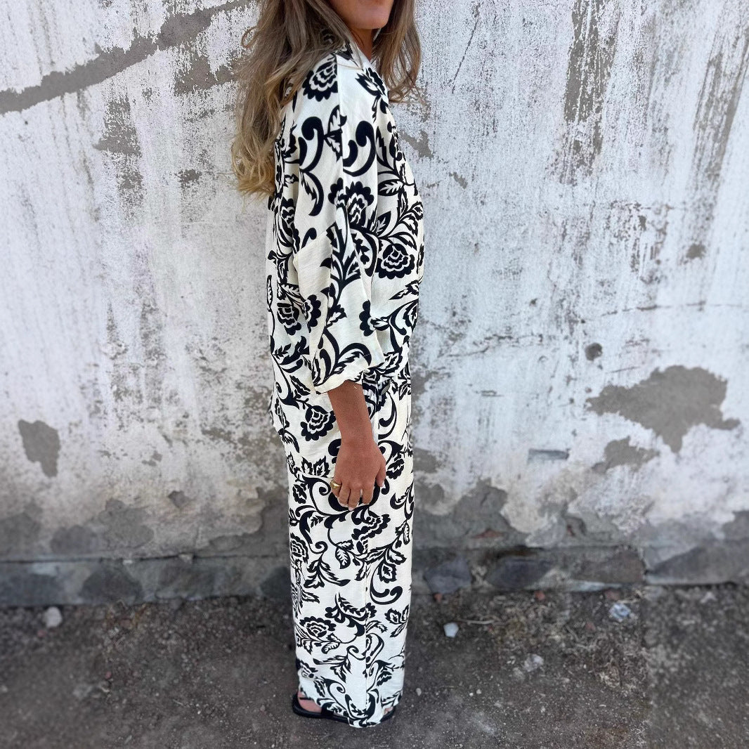 LIENE | Groene en Zwarte Boho Chique Set – Comfortabele Bohemian Outfit