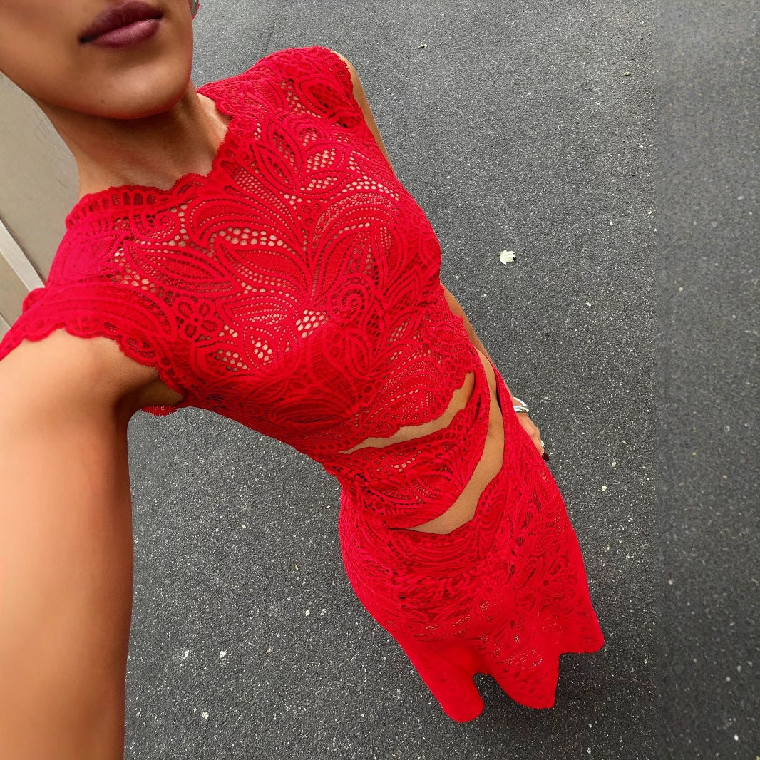 ROSIE | Red Lace Twee - Delige Set – Verleidelijk, Chic & Vol Power