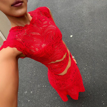 ROSIE | Red Lace Twee - Delige Set – Verleidelijk, Chic & Vol Power