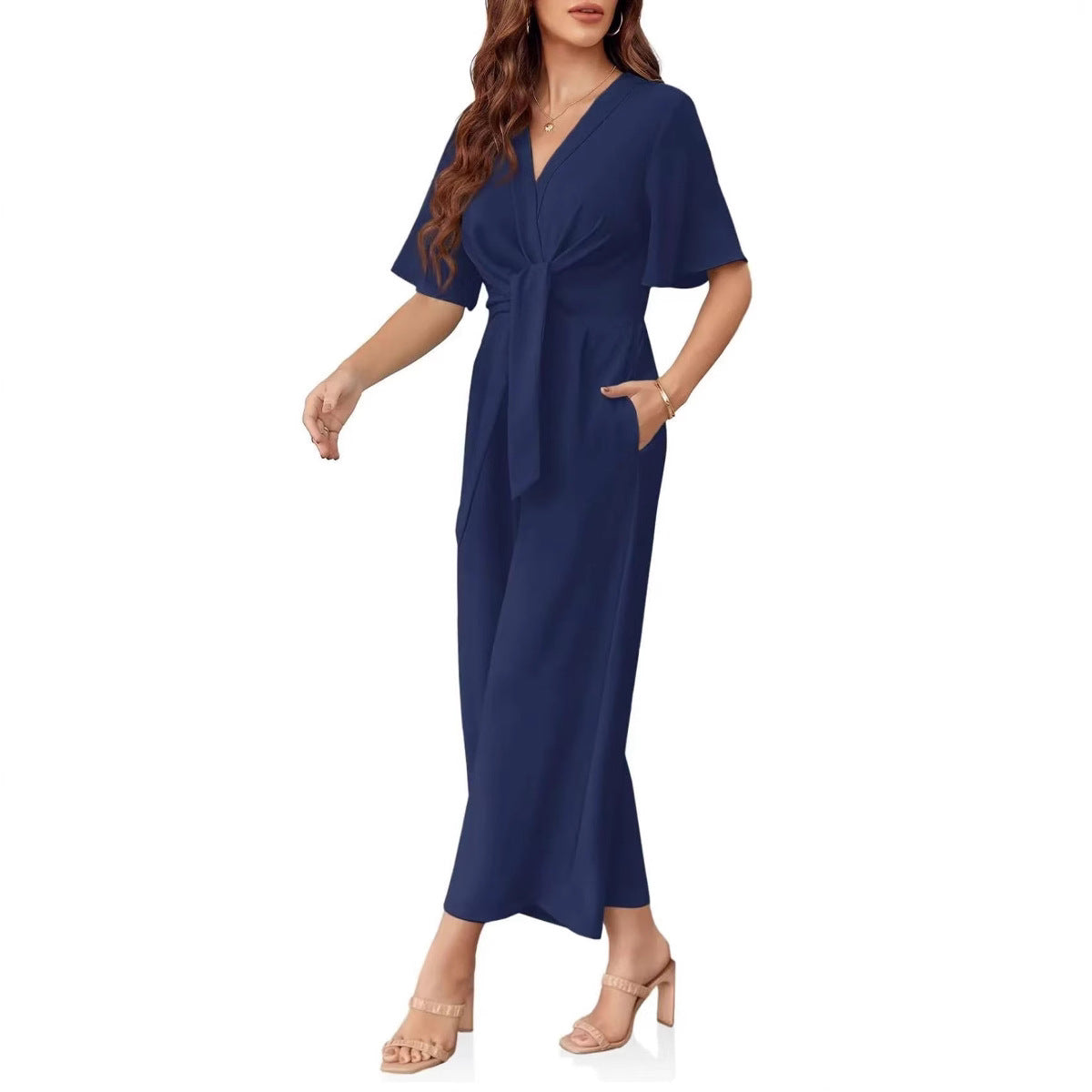 CLAUDETTE | Elegante Jumpsuit met Strikceintuur – Comfort Chic in Meerdere Kleuren