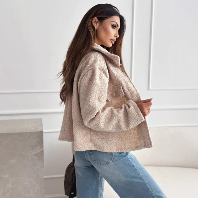 FABIENNE | Trendy Cropped Jas voor Dames met Elegante Knopen