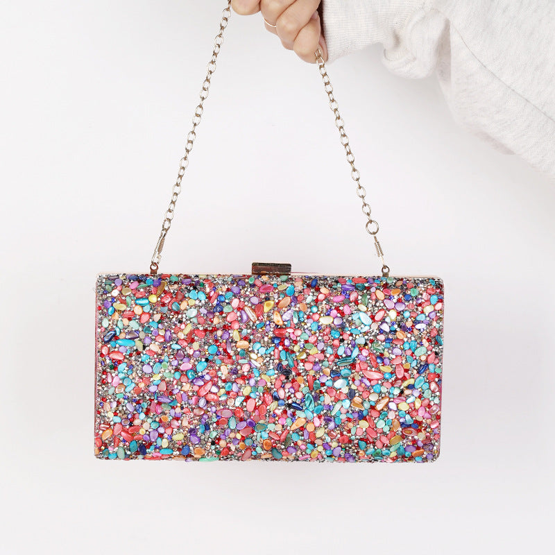CASSY | Glinsterende Party Clutch – Luxe Handtas met Edelsteenlook