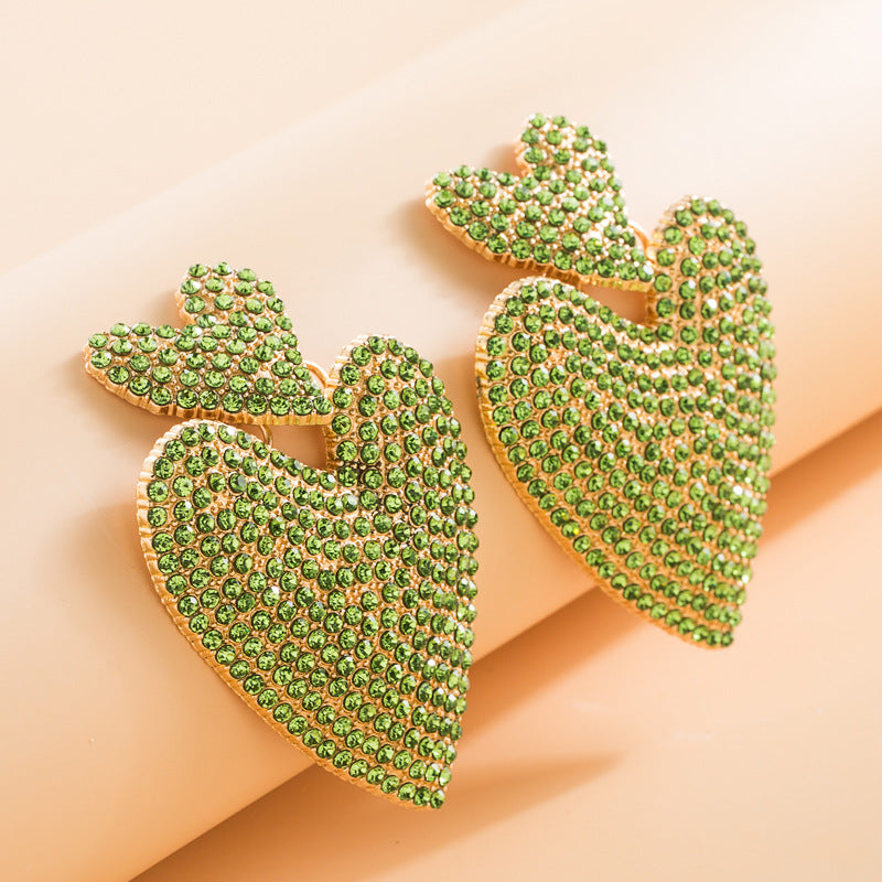 SERINE | Statement Strass Oorbellen in Hartvorm – Kleurrijk, Glamorous & Feestelijk