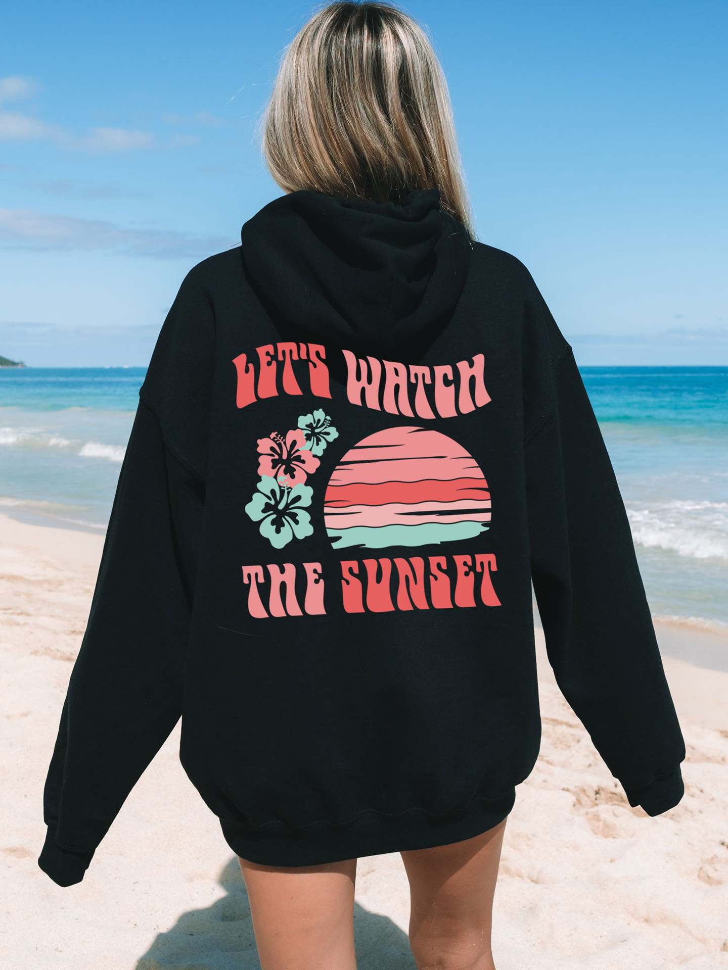 LIS | Zomer Hoodie Dames – “Happiness Comes in Waves” Surf Trui voor Frisse Avonden