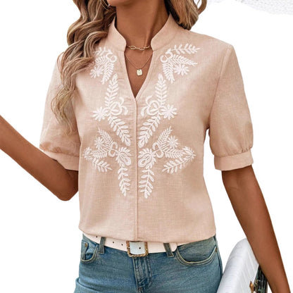 MARGO | Zomerse Katoenen Blouse met Borduursels – Elegante Boho Look